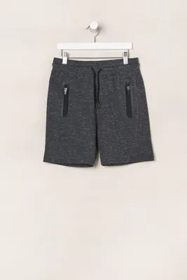 West49 Youth Space Dye Zip Pocket Fleece Shorts - /