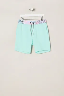 Zoo York Youth Palm Print Fleece Shorts - /