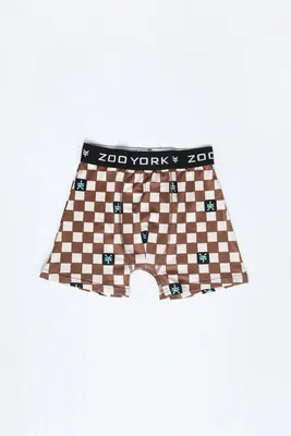 Zoo York Youth Checkered Boxer Brief - Brown /