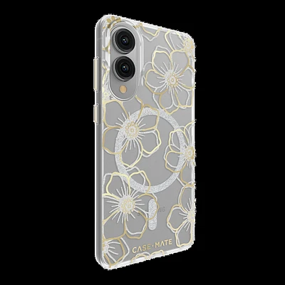 Samsung Galaxy S25 Edge Case-Mate Floral Gems Case w/Magnets - Gold