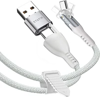 STATIK PowerPivot Câble en Pro nylon tressé de 3 m (9.9 pi) USB-C vers USB-C - Blanc