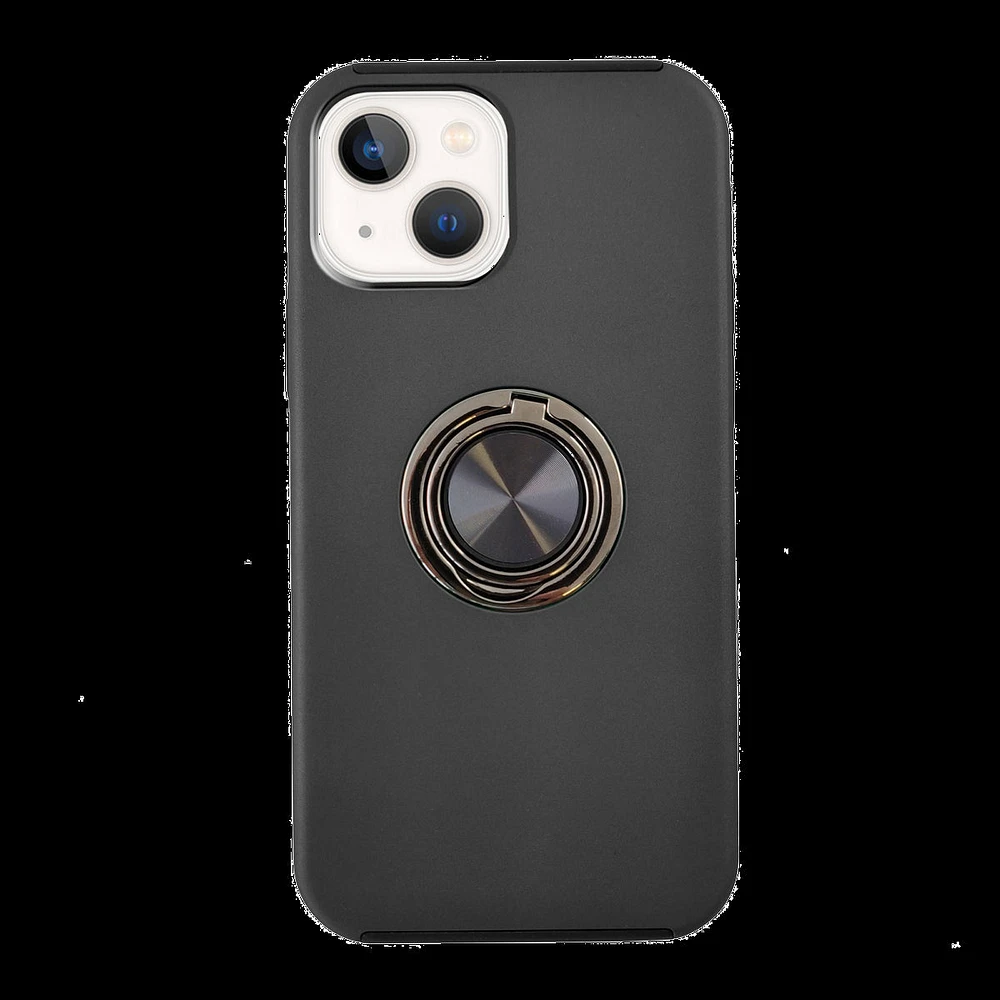 iPhone 13 Uunique Black Slim Ring Military Protection Case - Black