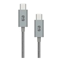 PureGear câble de charge-synchro tressé USB-C à USB-C (120 cm), gris