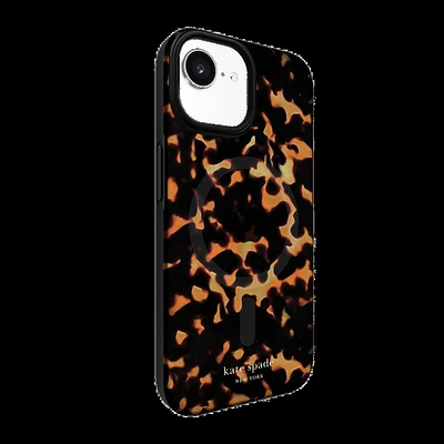 iPhone 16e/15/14/13  Kate Spade Protective Prints MagSafe Case - Transparent Tortoise