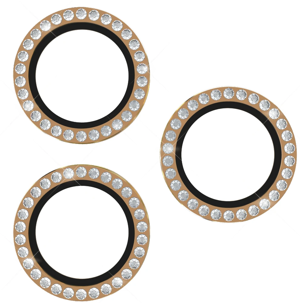 Aluminum Ring Lens Protector Set In Stone Gold for iPhone 16 Pro/Pro Max 6.7