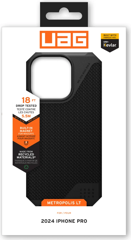 iPhone 16 Pro UAG Metropolis LT MagSafe Case - Kevlar Black