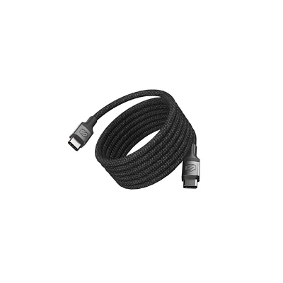 Scosche STRIKELINE™ Câble magnétique tressé USB-C vers USB-C de 6pi - Noir