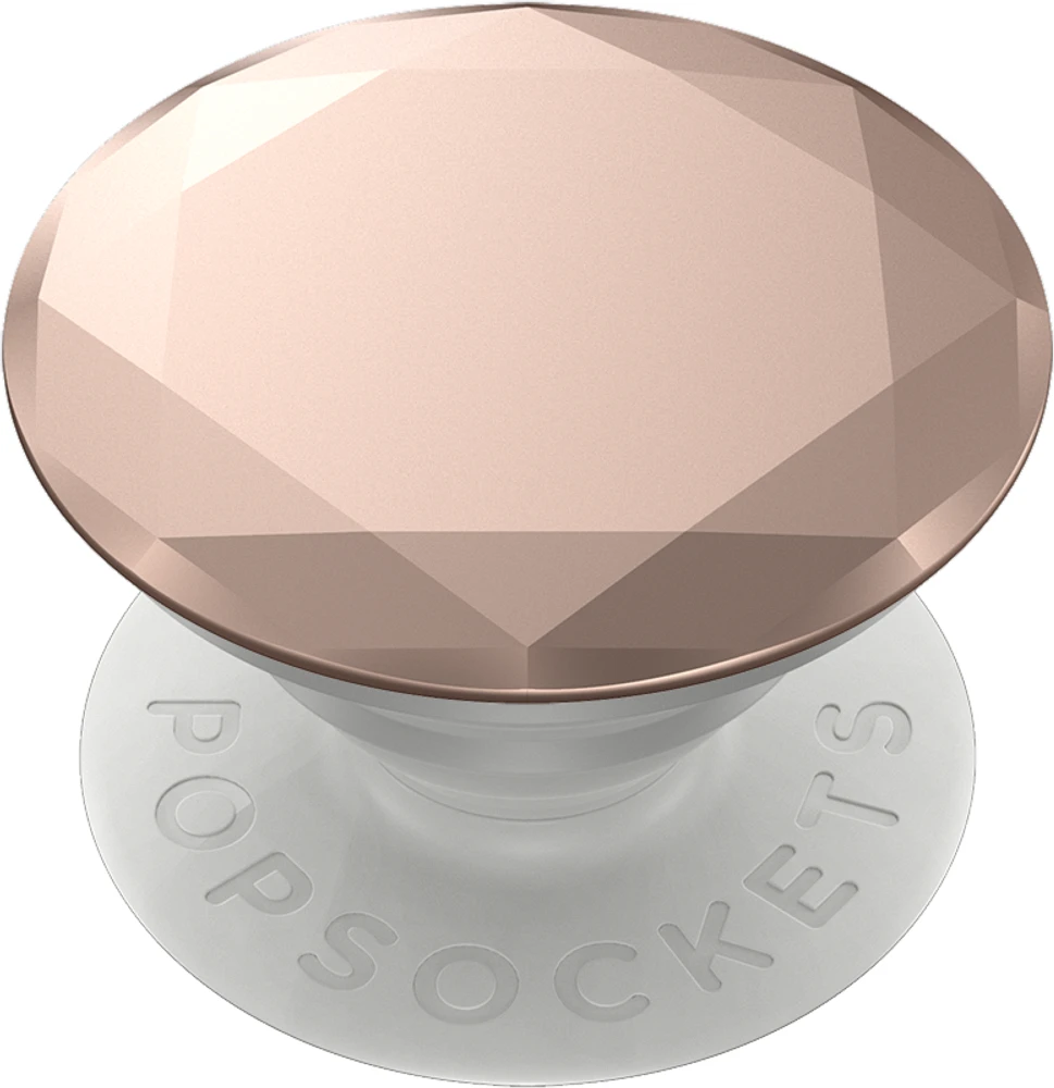 Popsockets - Popgrips Swappable Metallic Diamond Premium Device Stand And Grip -  Rose Gold