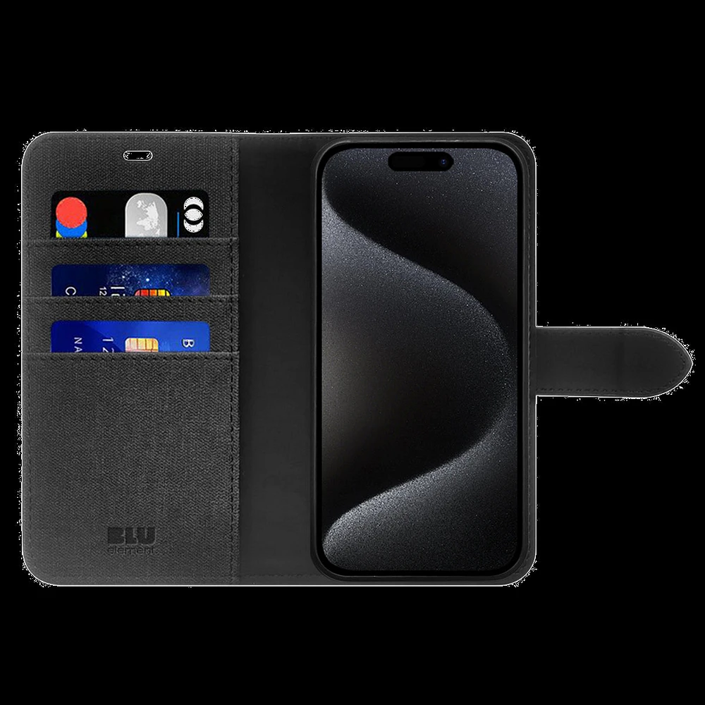 Blu Element BEF2N116B1 Étui Folio 2 in 1 Noir pour iPhone 16