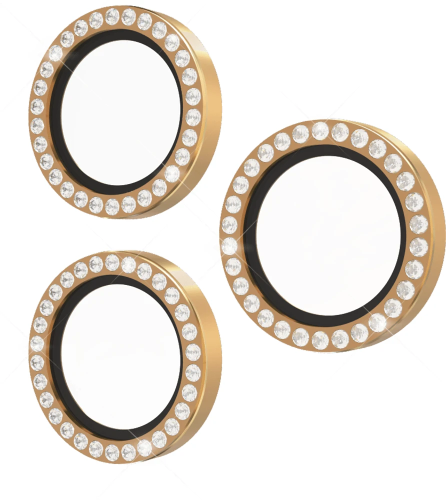 Aluminum Ring Lens Protector Set In Stone Gold for iPhone 16 Pro/Pro Max 6.7