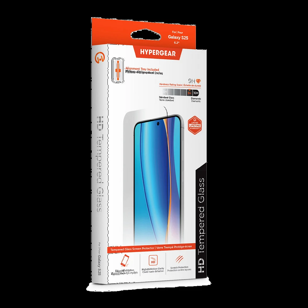 Samsung Galaxy S25+ HyperGear Tempered Glass Screen Protector w/Installation Applicator Tray