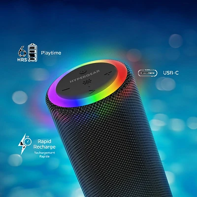 HyperGear Halo XL Wireless LED Speaker - Black