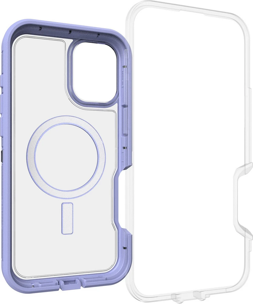 iPhone 16 Plus Otterbox Defender XT Clear Pro w/ MagSafe Series Case - Clear/Purple - Lavendar Haze