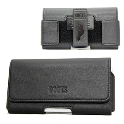 Horizontal Leather Holster with Adjustable Velcro Sides to Fit Large Phones