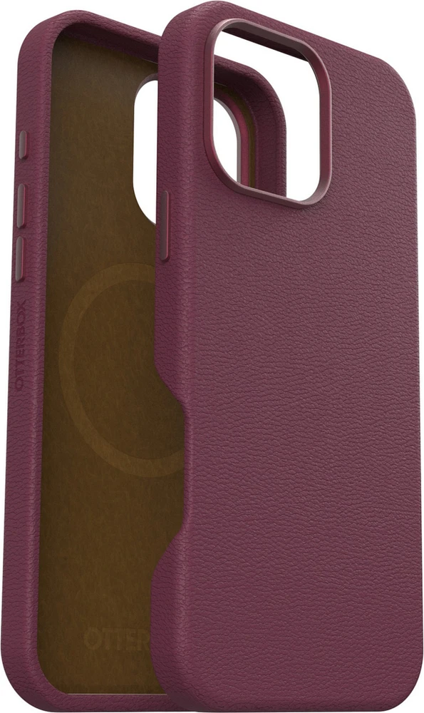 OtterBox - Symmetry Cactus Leather MagSafe Case for Apple iPhone 16 Pro Max - Maroon Bells