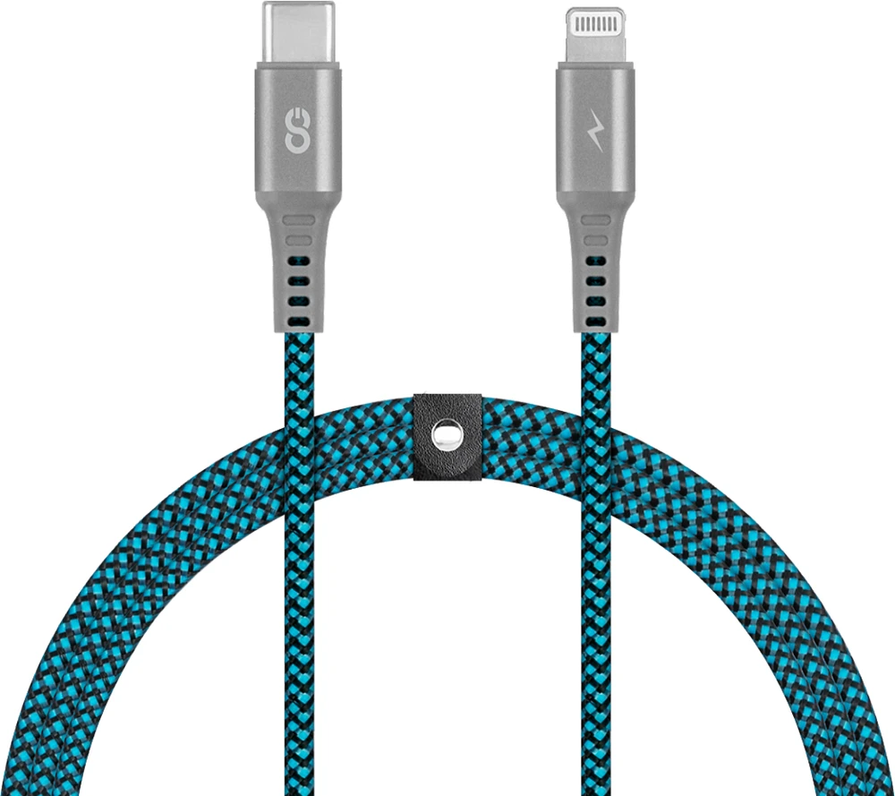 LOGiiX Piston Connect Braid 1.5M USB-C vers Lightning - Bleu/Noir