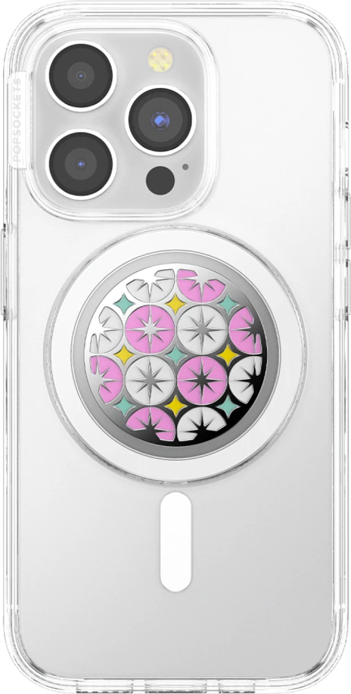PopSockets 807477 PopGrip pour MagSafe Rond avec Anneau Adaptateur Enamel Atomic Wallpaper
