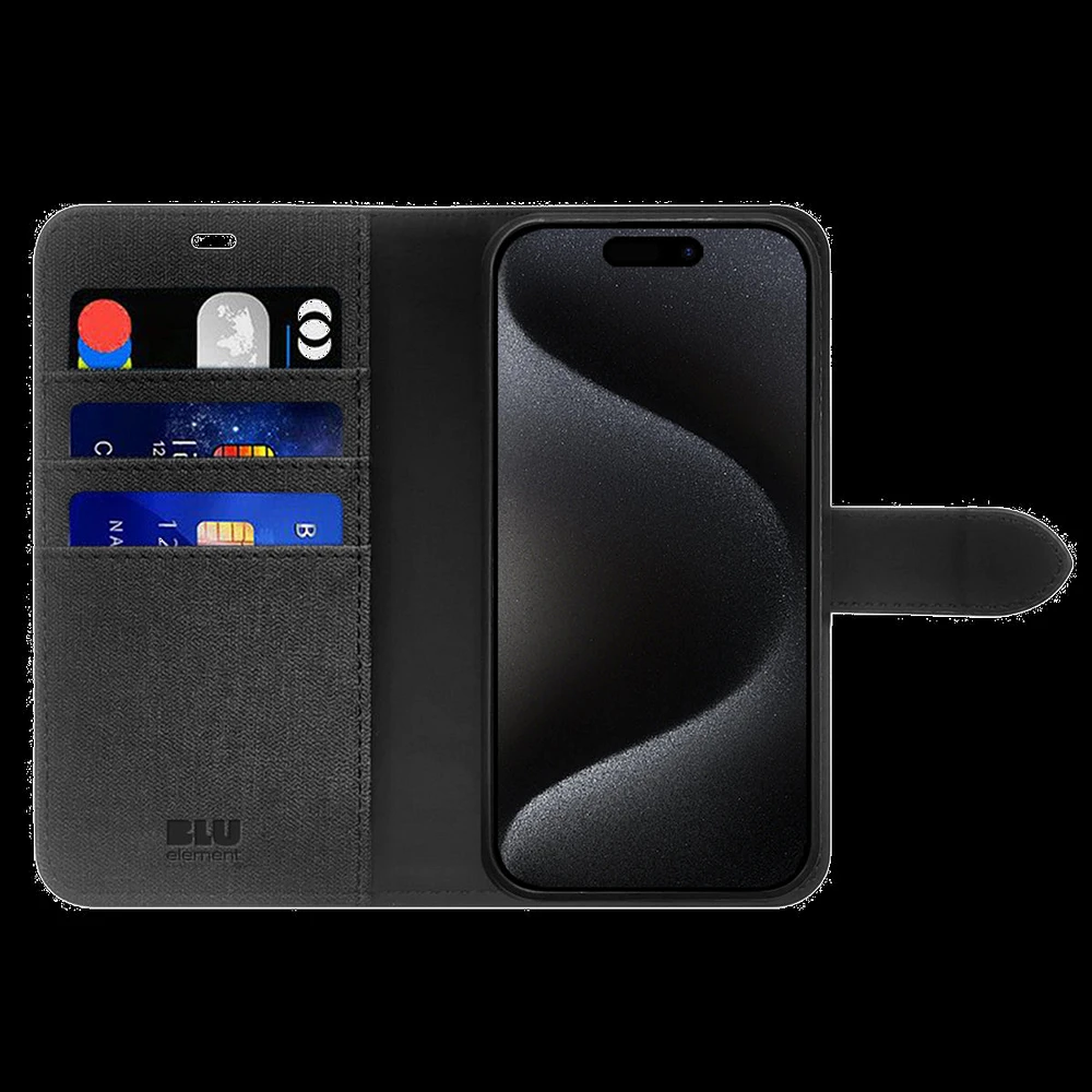 Blu Element BEF2N116B3 Étui Folio 2 in 1 Noir pour iPhone 16 Pro