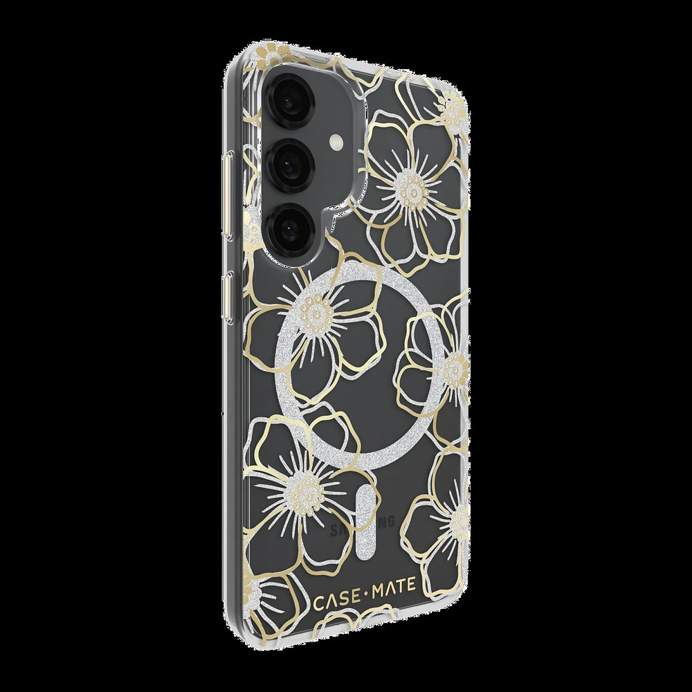 Samsung Galaxy S25 Case-Mate Floral Gems Case w/Magnets - Gold