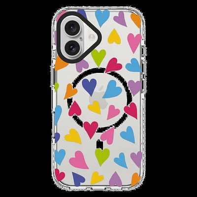 Chromatic Print MagSafe Case Bright Hearts for iPhone 16