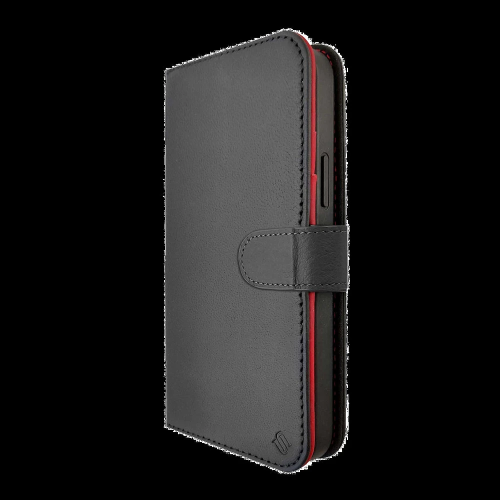 iPhone 15 Plus/14 Plus Uunique 2-in-1 Leather Folio & Detachable Back MagSafe Case - Black/Red