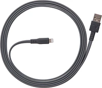 Ventev - Flat USB A to Apple Lightning High Speed Tangle-Free Cable 3.3ft - Gray