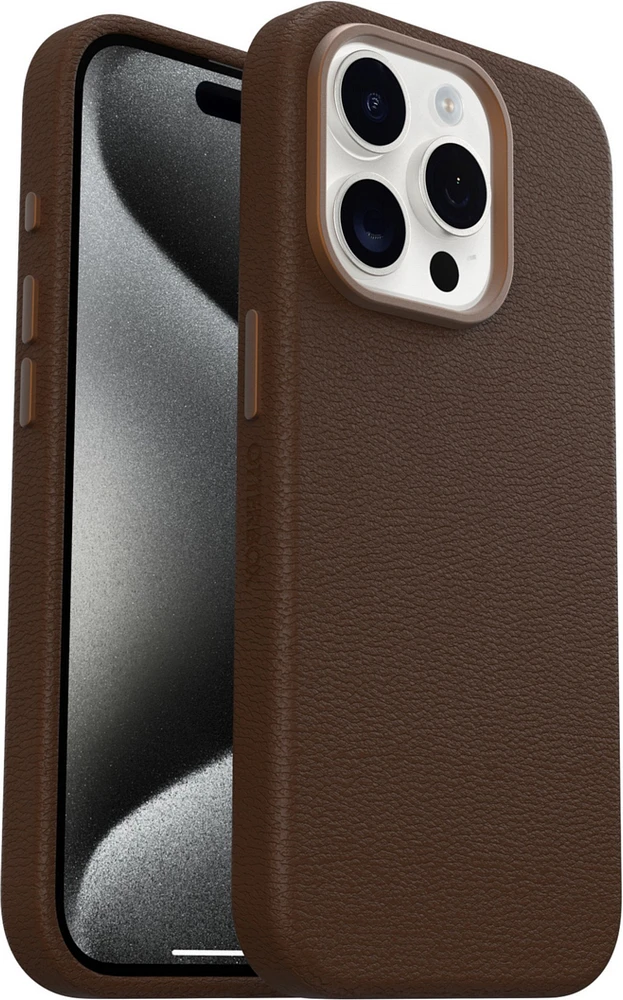 Otterbox - Symmetry Cactus Leather Case For Apple Iphone 15 Pro - Rich Adobe