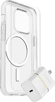 Otterbox - iPhone 14 Pro - Symmetry+ w/ Magsafe - Protection + Power Kit Bundle - Clear