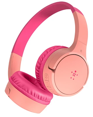 Belkin - SOUNDFORM Mini On-Ear Wireless Headphones w/Micro-USB Cable - Pink