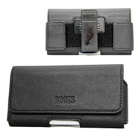 Horizontal Leather Holster with Adjustable Velcro Sides to Fit  XLarge Phones