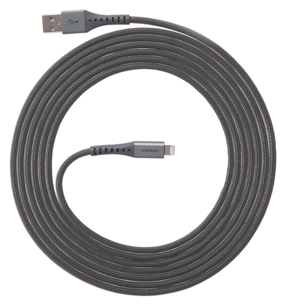 Ventev - Chargesync Alloy Usb A To Apple Lightning Cable 10ft - Steel