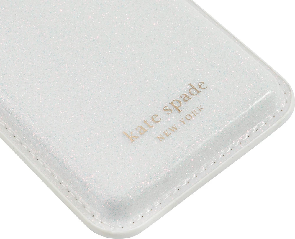 Kate Spade KS053070 Portefeuille Magnétique Compatible avec MagSafe Blanc Glitter