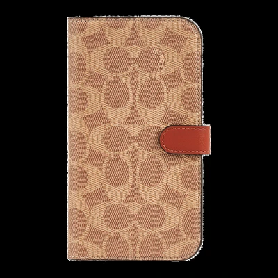 iPhone 15 Pro Max Coach Folio Signature C Case - Tan