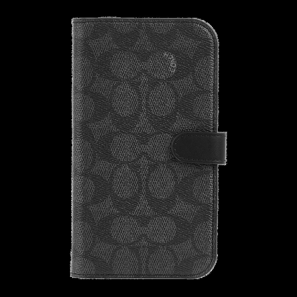 iPhone 15 Plus Coach Folio Signature C Case - Charcoal