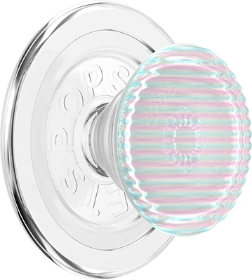 PopSockets 807474 PopGrip pour MagSafe Rond avec Anneau Adaptateur Fluted Opalescent