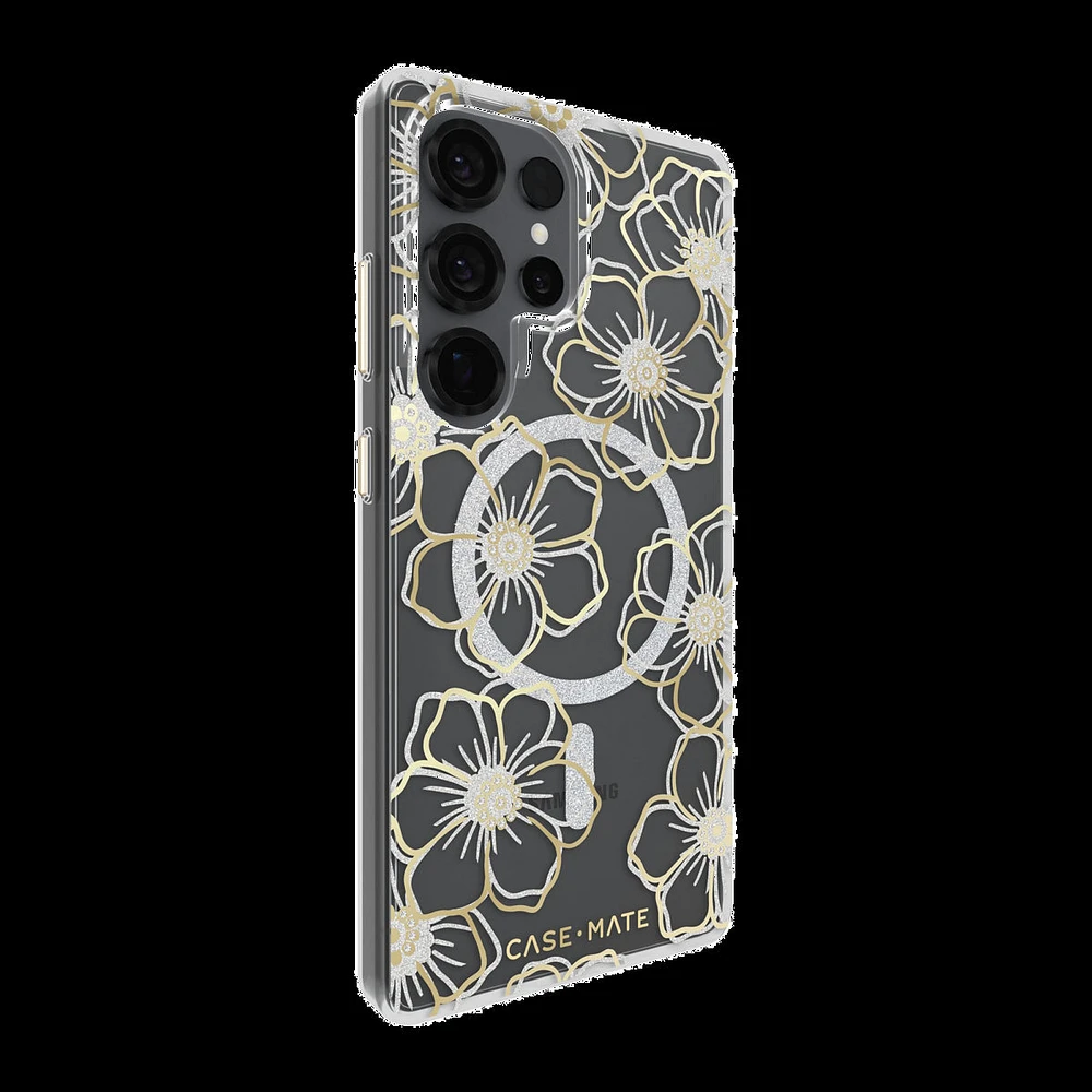 Samsung Galaxy S25 Ultra Case-Mate Floral Gems Case w/Magnets - Gold