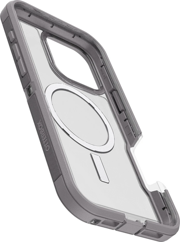 iPhone 16 Pro Max Otterbox Defender XT Clear Pro w/ MagSafe Series Case - Clear/Grey - Snow Capped