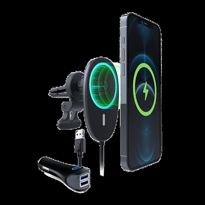 Naztech MagLock Fast Charging Vent Mount w/ Dual Port CLA Car Charger