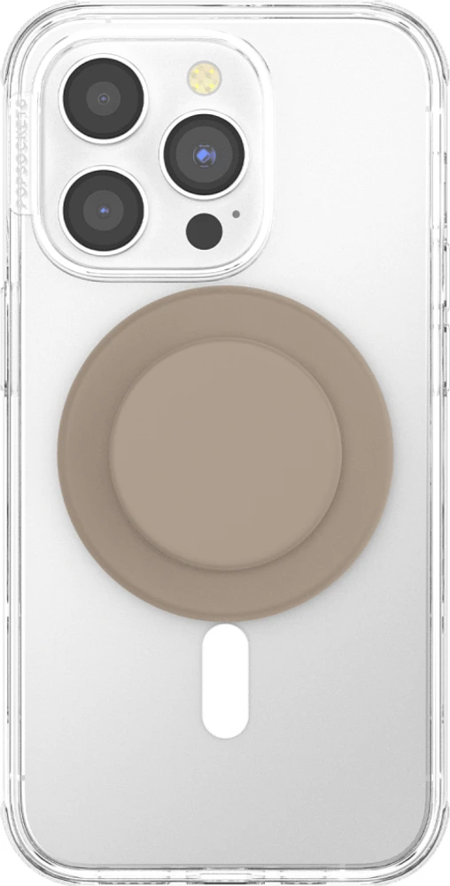 PopSockets 807491 PopGrip pour MagSafe Rond avec Anneau Adaptateur Soft Touch Latte
