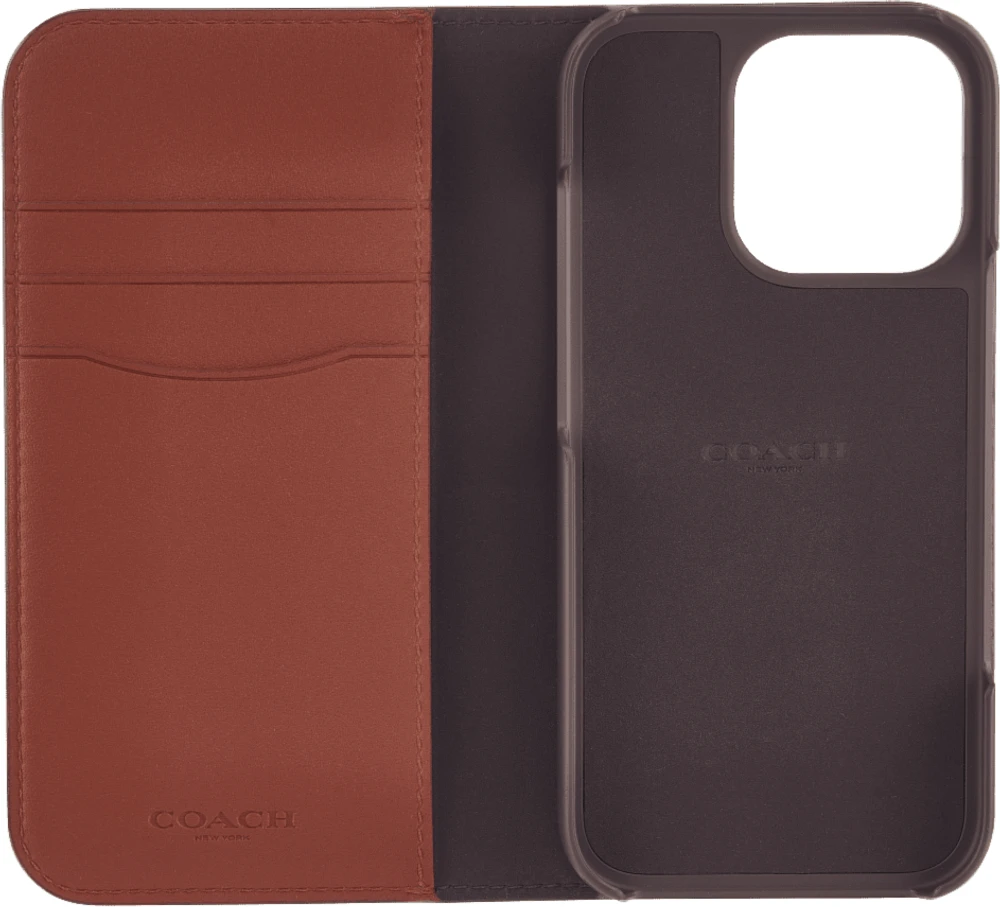 iPhone 16 Pro Coach Folio Signature C Case - Tan