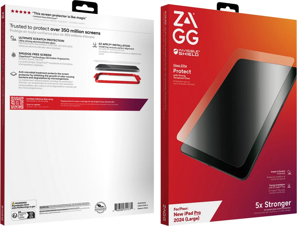iPad Pro 13 2024 ZAGG InvisibleShield Glass Elite Screen Protector