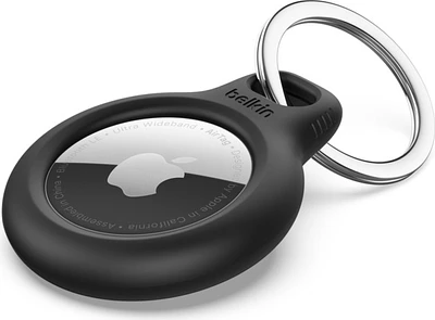 Axessorize Inc. - Secure Holder With Key Ring For Apple Airtag  - Black