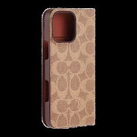 iPhone 16 Pro Max Coach Folio Signature C Case - Tan