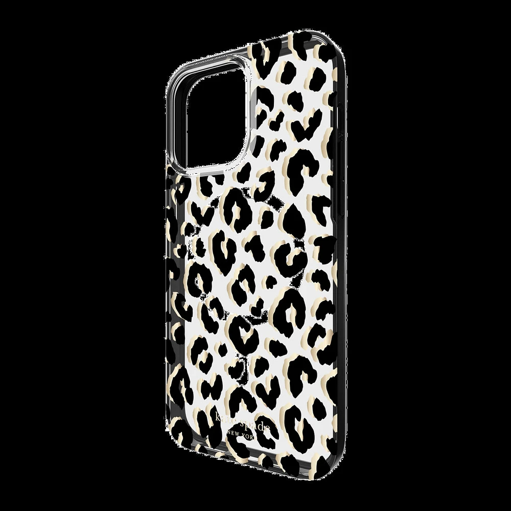 Kate Spade KS052624 Étui de Protection pour MagSafe City Leopard Noir pour iPhone 15 Pro Max