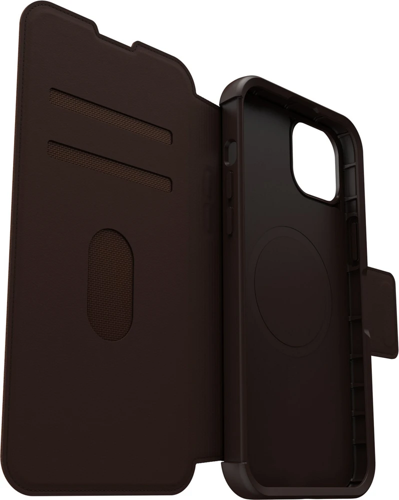 iPhone 15 Plus Otterbox Strada Leather Folio Case - Brown (Espresso)