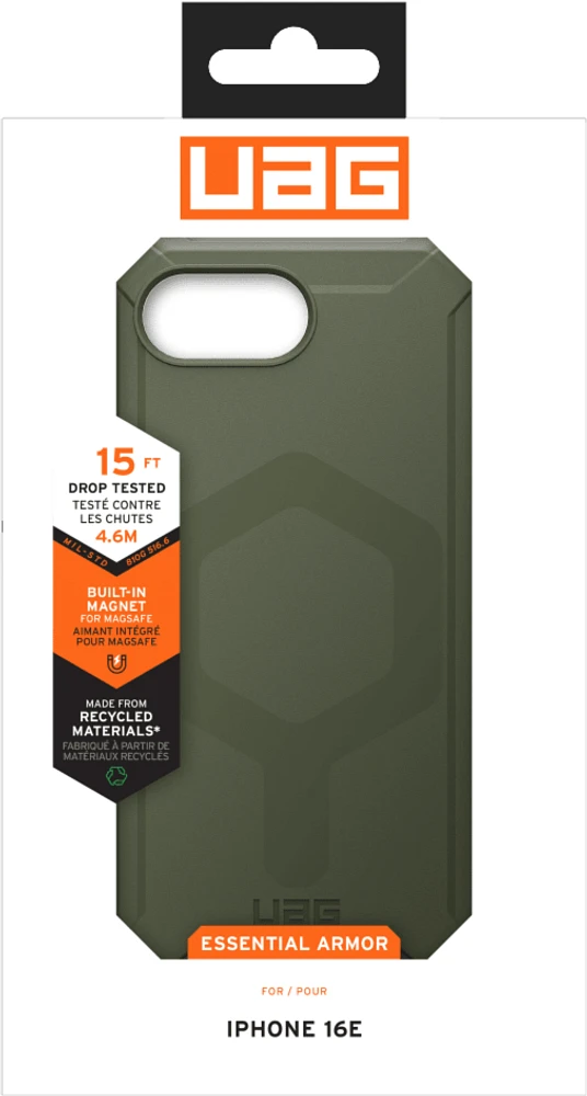 Urban Armor Gear (UAG) - Essential Armor MagSafe Case for Apple iPhone 16e - Olive Drab