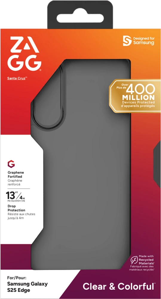 Samsung Galaxy S25 Edge ZAGG Graphene Santa Cruz Case - Black