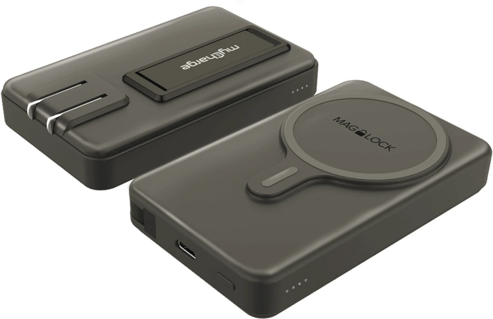 myCharge MH50KCA Batterie Externe sans Fil Tout-En-Un Maglock Hub 5000 mAh Noir