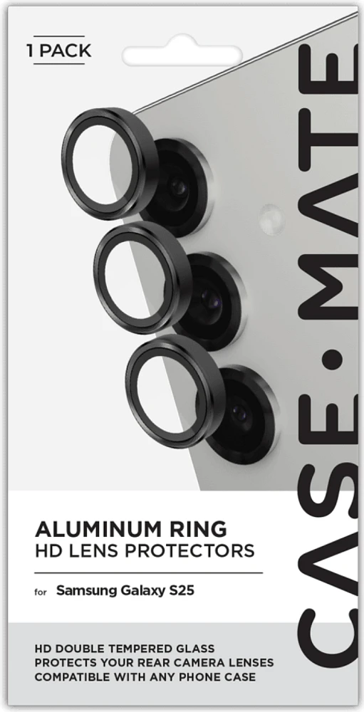 Samsung Galaxy S25 Case-Mate Aluminum Ring Glass Lens Protector - Black