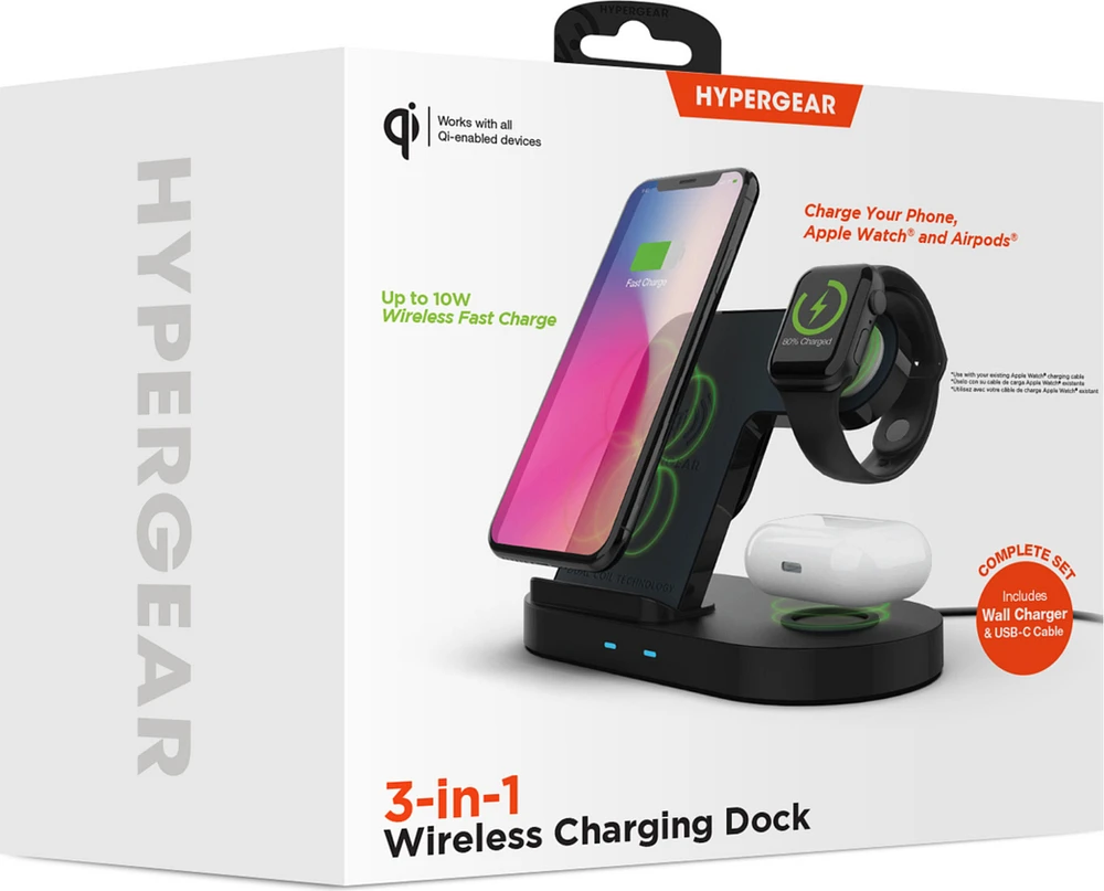 Hypergear 15W 3-in-1 Wireless Charging Dock